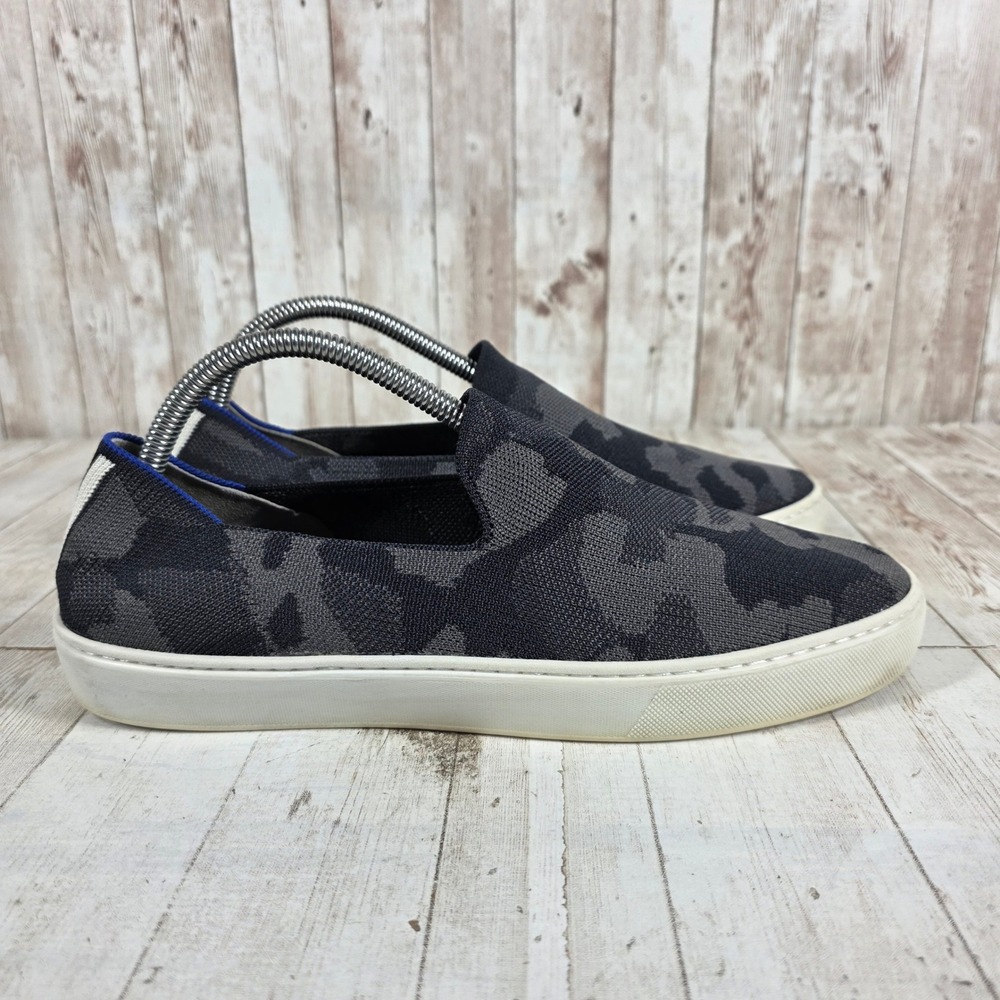 Rothys The Sneaker Womens 10 Grey Camo Slip On Knit Sustainable Shoes